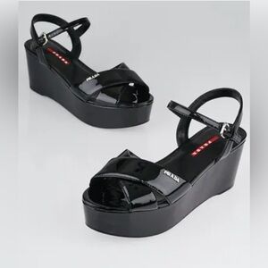 Prada Black Platform Sandals